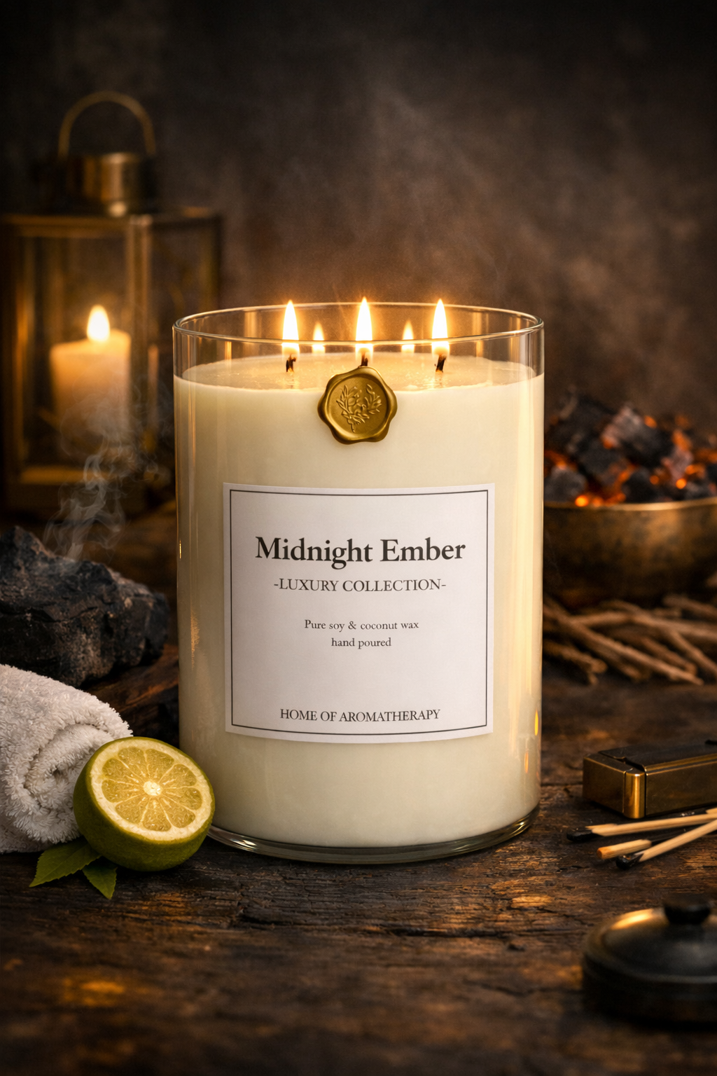 XXL Midnight Ember Scented Candle, 5000 gr
