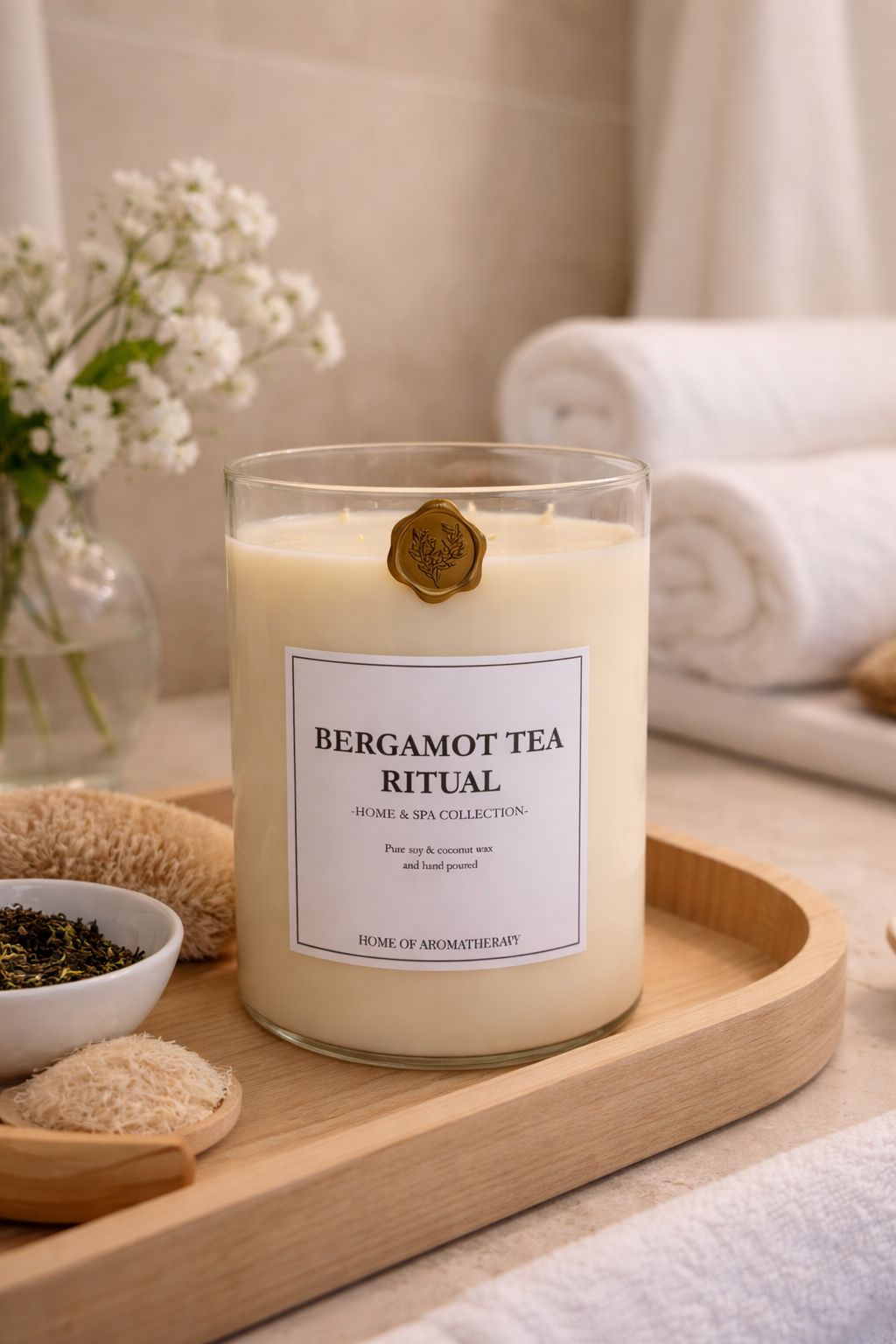 XL Bergamot Tea Ritual Scented Candle, 2500 gr