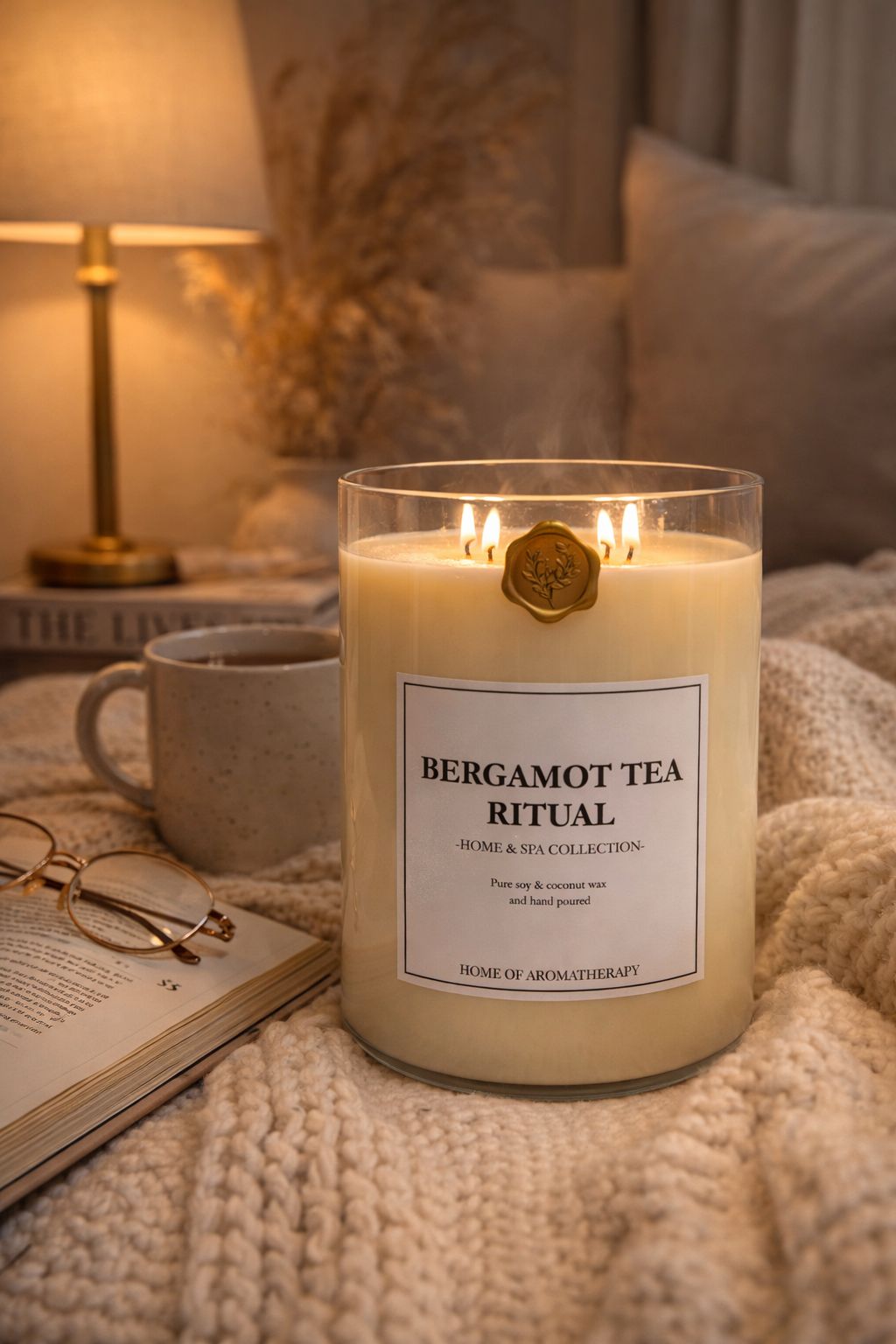 XL Bergamot Tea Ritual Scented Candle, 2500 gr